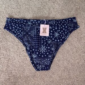 Savage X Fenty Blue Holiday Print Bottoms